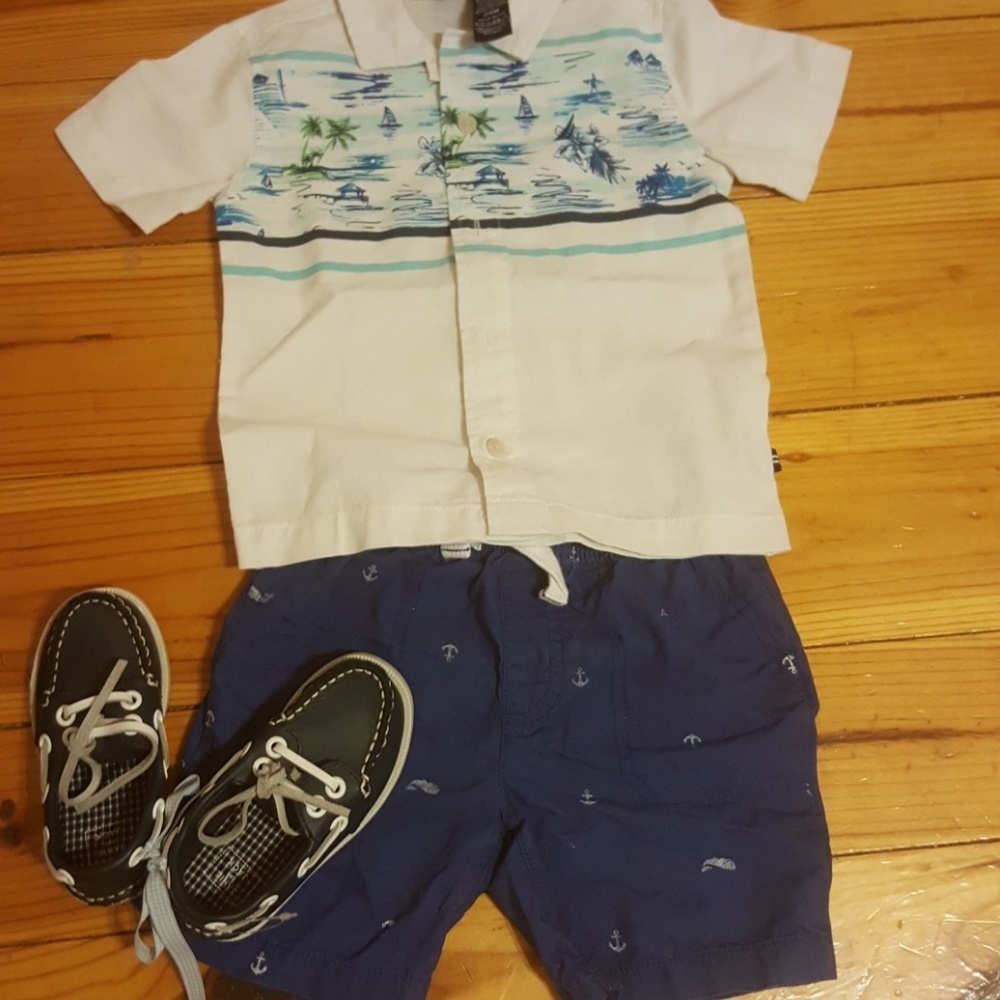 4T Blue Nautical Themed Shorts